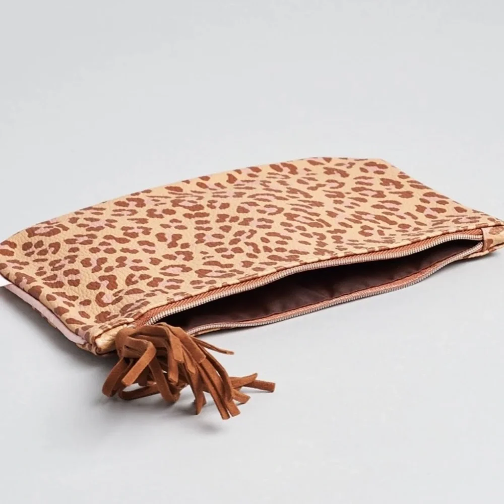 Ipsy Leopard Print Cosmetic Clutch Bag